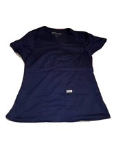 Grey s Anatomy By Barco Women s Small Navy Blue V-neck Scrub Top Style 4153
