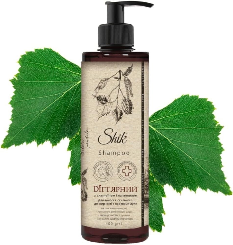 Shampoo con catrame vegetale con alatanina"Shik" 400 ml Шампунь дегтярный