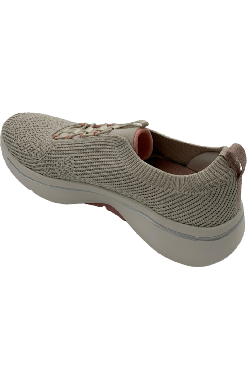 Skechers GOwalk Arch Fit Bungee Sneakers Crystal Waves Taupe/Pink