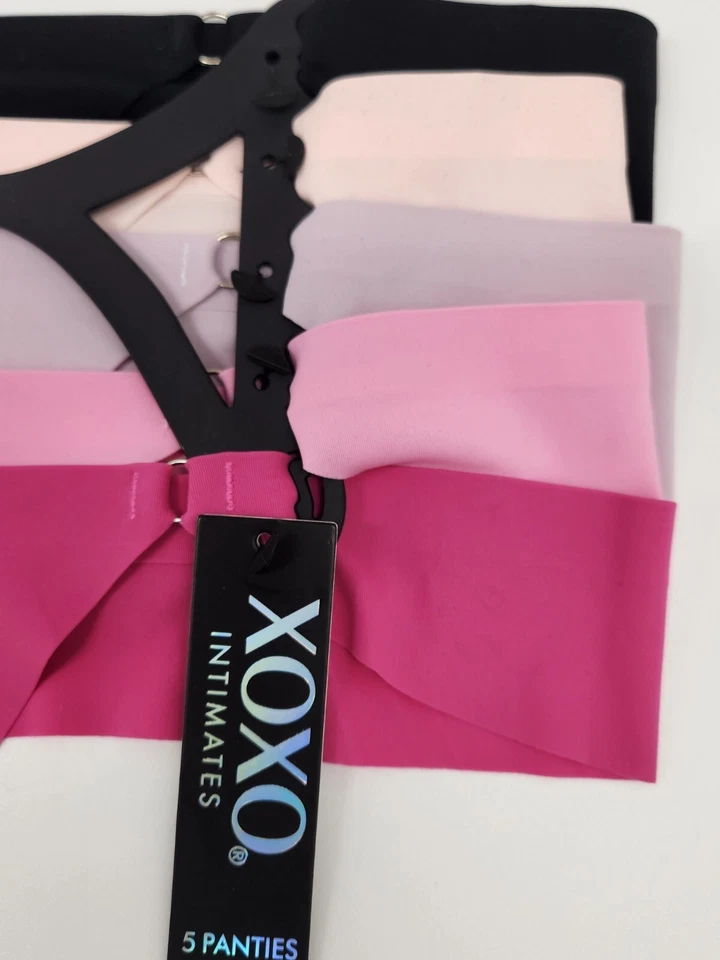 XOXO Mujer XLarge Paquete de 5 Bragas Tanga Sin Líneas Negro Rosa Lavanda Beige Foto 3 de 4