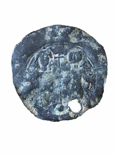 BYZANTINE EMPEROR ISAAC COMNENOS ASPRON TRACHY VERY RARE COIN CYPRESS
