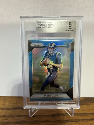 2016 Panini Prizm JARED GOFF ROOKIE CARD LIGHT BLUE #78/199 - BGS 9 MINT! LIONS