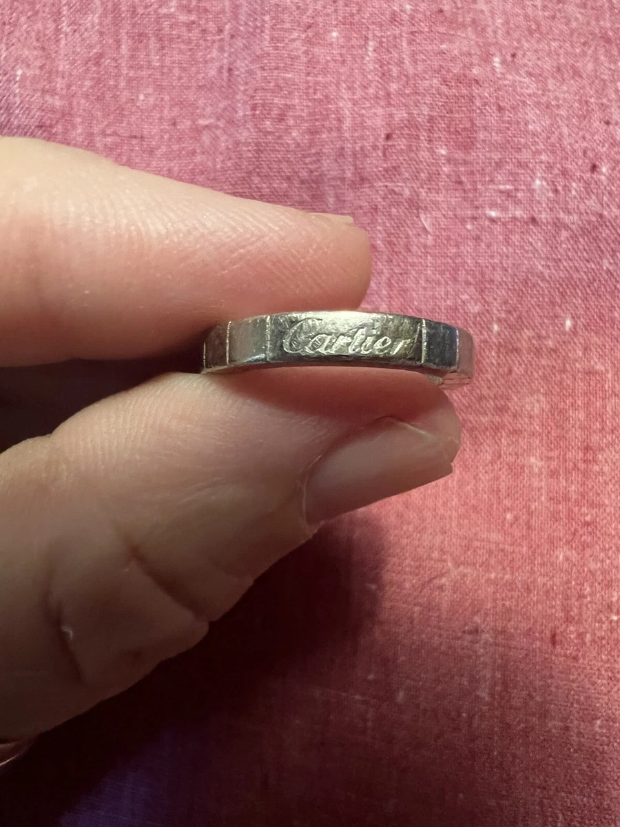 CARTIER Ring Lanier 61 K18 White Gold eBay