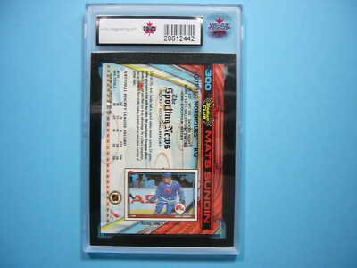 1991/92 TOPPS STADIUM CLUB HOCKEY CARD #300 MATS SUNDIN ROOKIE RC