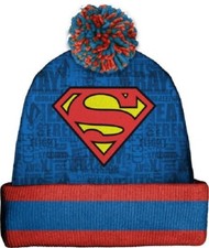 New Superman DC Comics Beanie Hat Adult Winter One Size NWT Superhero Shield NIP