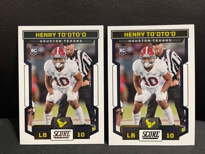 (2) 2023 Panini Score Henry To'oto'o RC #378 Texans | eBay