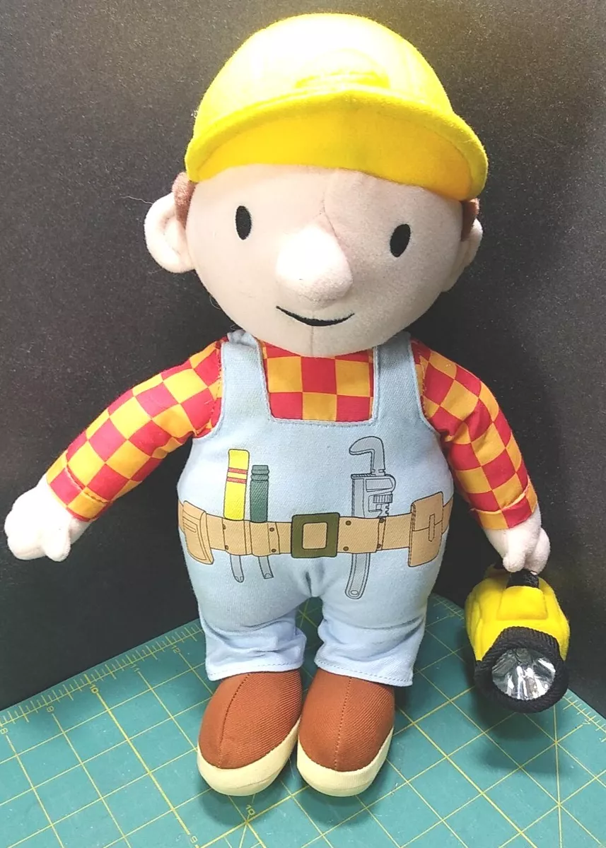 2005 Bob the Builder 12 Talking BOB Plush doll flashlight stuffed animal light
