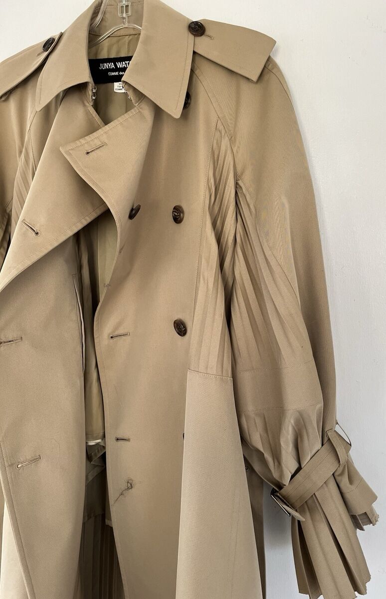 Junya Watanabe 2018 Pleated Khaki Belted Trench Coat | eBay Junya Watanabe 2018 Pleated Khaki Belted Trench Coat | eBay
