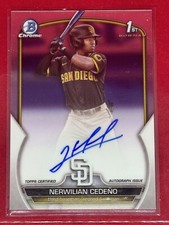 2023 Bowman Chrome 1st Auto Nerwilian Cedeno!🔥 HOT! Padres Base Auto