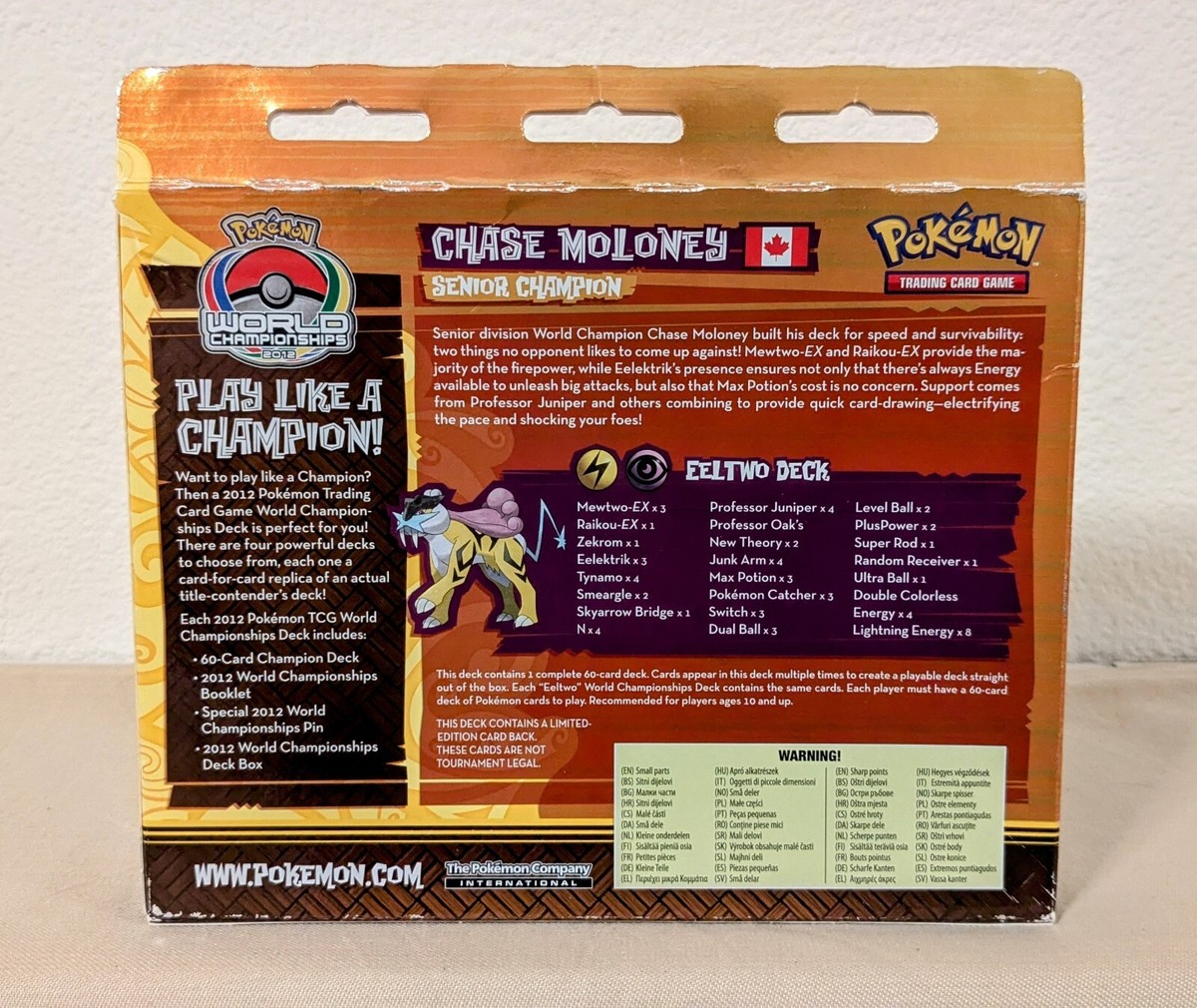 2012 Eeltwo Deck World Championship Pokemon Chase Moloney NEW