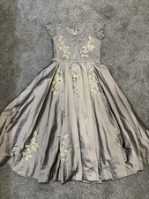 Maxi Grey Long Embellished Dress In Size S