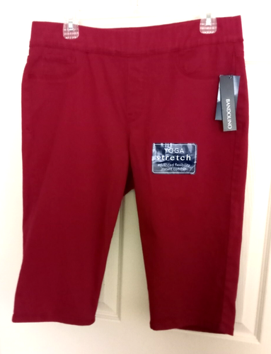 Bandolino WOMEN 12 Thea SKIMMER Pull-On Capri WINE Currant Jam STRETCH Fast Ship