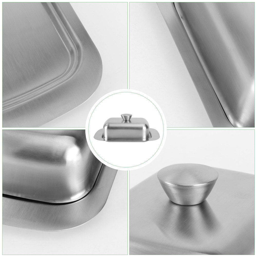 Beurrier En Acier Inoxydable Avec Couvercle MIJOMA - Pour 250 G De Beurre, élégant Et Pratique Pour Table Et Frigo - 2