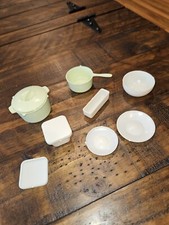 Lot Of 10 Vintage Barbie Light Green Pots  White Dishes 231