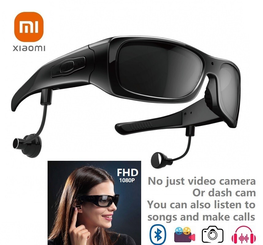 Xiaomi Outdoor Spy Video Camera UV Sunglasses FHD + Bluetooth Earbud