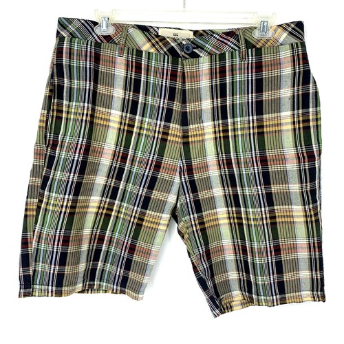 Zealand Mens Plaid Shorts Linen Blend 