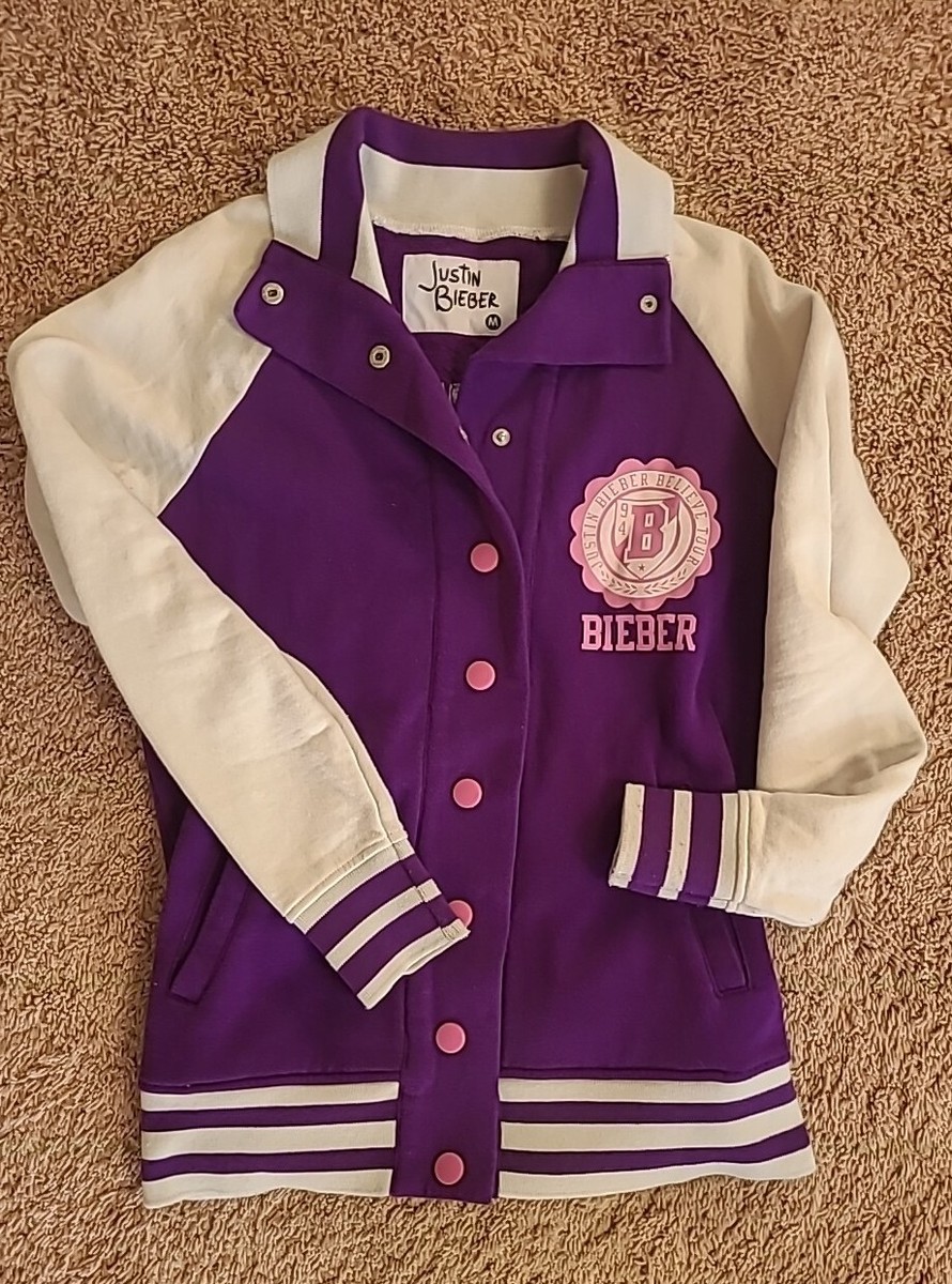 Justin Bieber Letterman Jacket Girls M Believe 94 Tour Purple