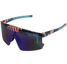 Pit Viper Flip up Sunglasses Purple Mirrored Lens Multicolor Frame No box