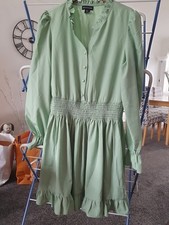 PRETTYLITTLETHING Women's Size 10 Green Polyester Dress