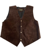 Scully Vest Suede Leather Snap Front Mens XL Brown Western Ranch Cowboy