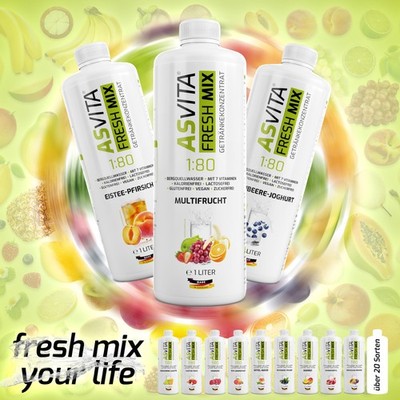 Fresh Mix 1:80 - 1 Liter Getränkekonzentrat | Getränkesirup zuckerfrei 16,99 /L