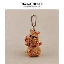 Handmade Crocheted Cute Puppy Charm Bag Pendant Keychain Decor Lover Gift