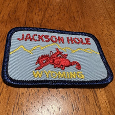 Jackson Hole Wyoming Embroidered Souvenir Patch - Bucking Horse Rodeo Design