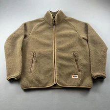 Fjallraven Jacket Vardag Pile Fleece Womens Medium Tan Buckwheat Brown Full Zip