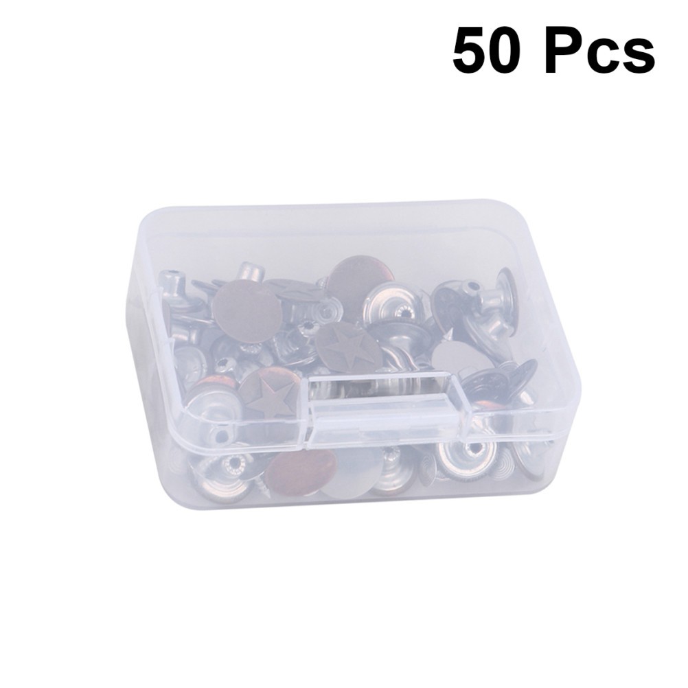 50 Sets Snap Button Fastener Buttons for Clothes Jean Replacement Kit