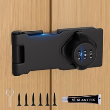 4.5 Inch Bifold Door Lock, 3-Digit Combination, 180 Degree Keyless Hasp Lock