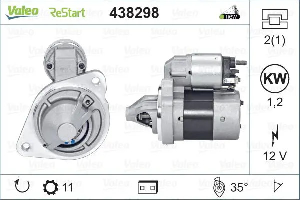 Motorino di avviamento Senso rotazione orario 438298 VALEO per FORD GRAND C-MAX