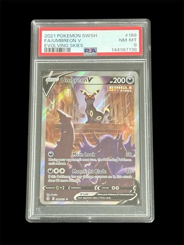 PSA 8 Umbreon V (Alternate Full Art) 189/203 SWSH07: Evolving Skies Holo
