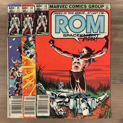 Marvel Comics ROM Spaceknight #43-45 Comic Book Lot 1983 Sci-Fi Superheroes