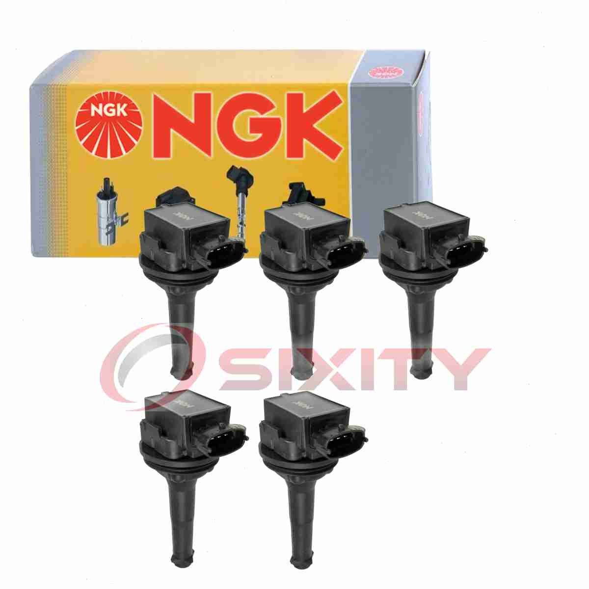 5 pc NGK Ignition Coils for 2015 Volvo V60 2.5L L5 Spark Plug Wire Boot  ab