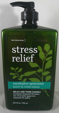 Bath Body Works 25.4 oz Hand Body Wash Stress Relief Eucalyptus Spearmint READ