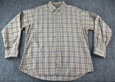 Burberry Shirt Mens XXL Nova Check London Button Up Long Sleeve Dress Shirt