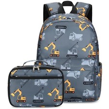 Backpack for Kids, Boys Girls Preschool Backpacks with Lunch Box Excavator
