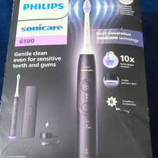 Philips Sonicare 6100 Sonic Electric Toothbrush 6 Speeds Travel Case Black
