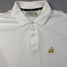 Masters Polo Shirt Mens Large White Golf Augusta National Slazenger Embroidered