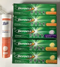Image of Berocca Mango Energy 45 Berocca Orange Blackcurrant 95 Tablets Vitamin HUGE SET