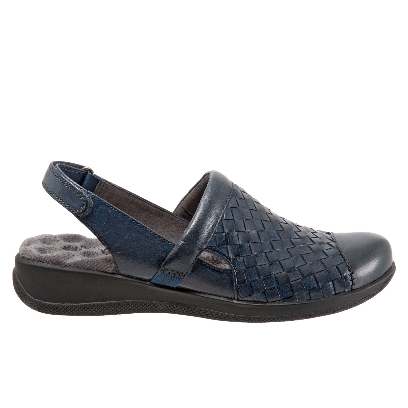Softwalk Salina Woven S1365-414 Womens Blue Leather Clog Flats Shoes 6.5