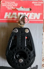 New! Harken 2608 Block Carbo Ratchet 40 mm Anodized Aluminum Sheave