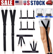 Shirt Stays Adjustable Soft and Smooth Elastic with Non Slip Clips Perfect Sock