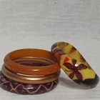 New ListingLot Of 4 Vintage Costume Jewelry Bracelets Brown  Natural Tones