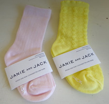 NWT Two Pairs Janie and Jack Socks Girl's Size 6-12 Months