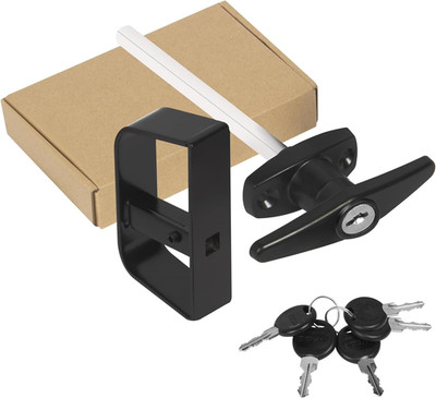 Shed Door Latch T-Handle Lock Kit with 5 Keys, Set 4½'' and 5½'' Stem Storage Barn