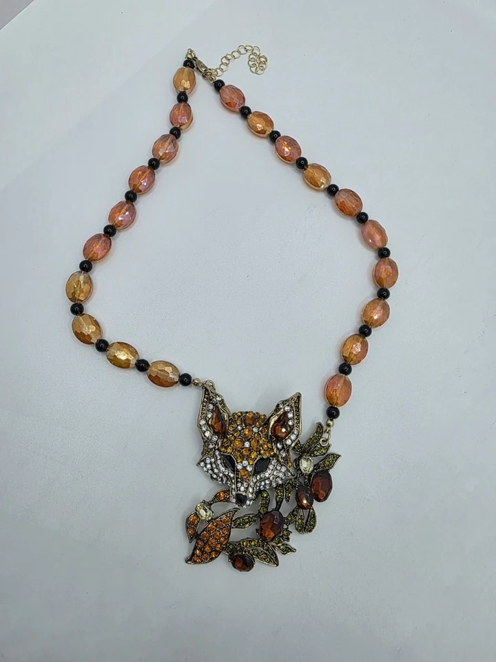 Schmuck Halskette Fuchs Strasssteine - Bild 3 von 4