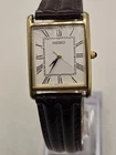 Classic Seiko Men's Tank Watch 25mm7N01-0EZ0. New Battery. New Leather Band