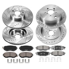 For Subaru Forester Impreza Legacy Front Rear Drilled Slotted Rotors Brake Pads