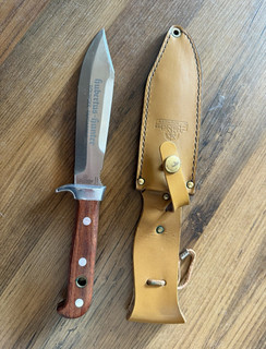 Hubertus Jagdmesser Holzgriff Edelstahl mit Scheide